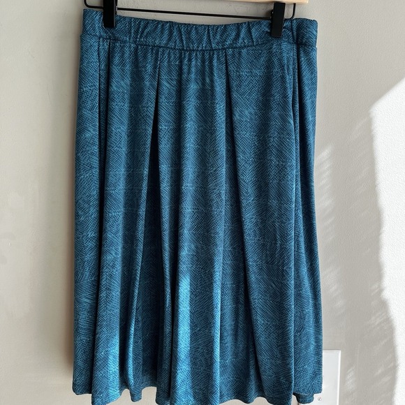 LulaRoe Skirt Size L Blue Pull On W/pockets Boho Classic A-Line Lightweight - Picture 1 of 8